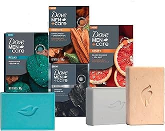 MEN + CARE Cleansing Soap Bar 4 Count to Rebuild Skin in the Shower Mixed Formulated Plant Based Ingredients 3.51 Oz