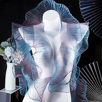 GORGECRAFT 10 Yards Ruffled Lace Trims Organza Pleated Fabric Trim Tulle Border Retro Chiffon Trimmings Decorative Applique for Sewing DIY Wedding Dress Craft Home Decor, Thistle