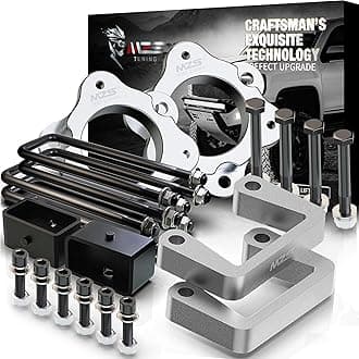 Leveling Kit, 3.5 Inch Front Strut Spacers + 2 Inch Rear Lift Blocks with Extended Square U Bolts Compatible with 2007-2026 Silverado 1500/Sierra 1500 2WD 4WD