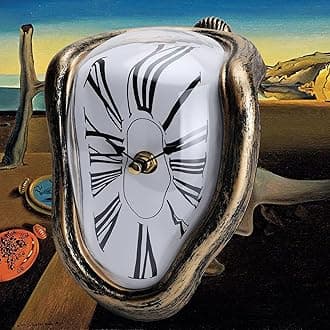 Melting Clock, Salvador Dali Watch Melted Clock for Decorative Home Office Shelf Desk Table Funny Creative Gift，Rome Antique Gold