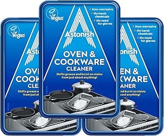 Oven & Cookware Cleaning Paste For Glass, Appliances, Ceramics, Stovetop & Pyrex - All Purpose Kitchen Cleaner - Stainless Steel Degreaser Removes Baked On Grease & Grime, 150g Tub (3 Pack)