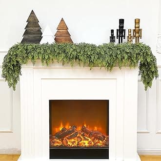Waydress 1 Pcs 6ft Christmas Cedar Garland Artificial Realistic Soft and Thickness Green Faux Fake Full Cedar Pine Garland for Fireplace Mantel Table Doorframe Indoor Outdoor Xmas Holiday Decoration