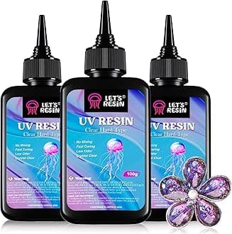 LET'S RESIN UV Resin, 300g Low Viscosity Crystal Clear Thin Resin Kit, Quick-Curing & Low Shrinkage Ultraviolet Epoxy Resin for Crafts, Casting, Silicone Molds