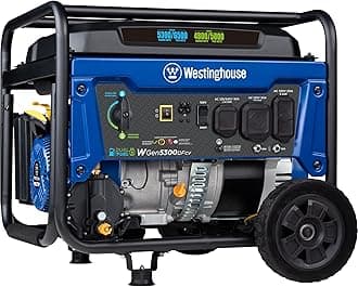 Westinghouse 6500 Watt Dual Fuel Home Backup Portable Generator, Transfer Switch Ready 30A Outlet, RV Ready 30A Outlet, CO Sensor