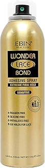 Wonder Lace Bond Adhesive Spray Sensitive – Extreme Firm Hold 6.08Oz/ 180Ml | Gentle Use, Paraben Free, Silicon Phthalates Perfect For Delicate Scalp, Fast Drying, No Residue
