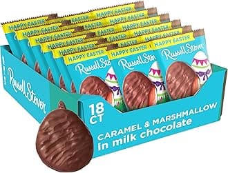 Russell Stover Easter Caramel & Marshmallow Milk Chocolate Easter Egg, 1.3 oz each (Pack of 18)
