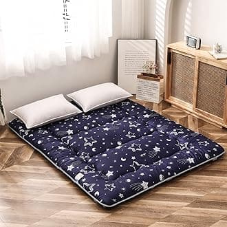 MAXYOYO Navy Star Futon Mattress Japanese Tatami Mat Foldable Bed Portable Camping Mattress Kids Sleeping Pad Floor Lounger Couch Bed, Full