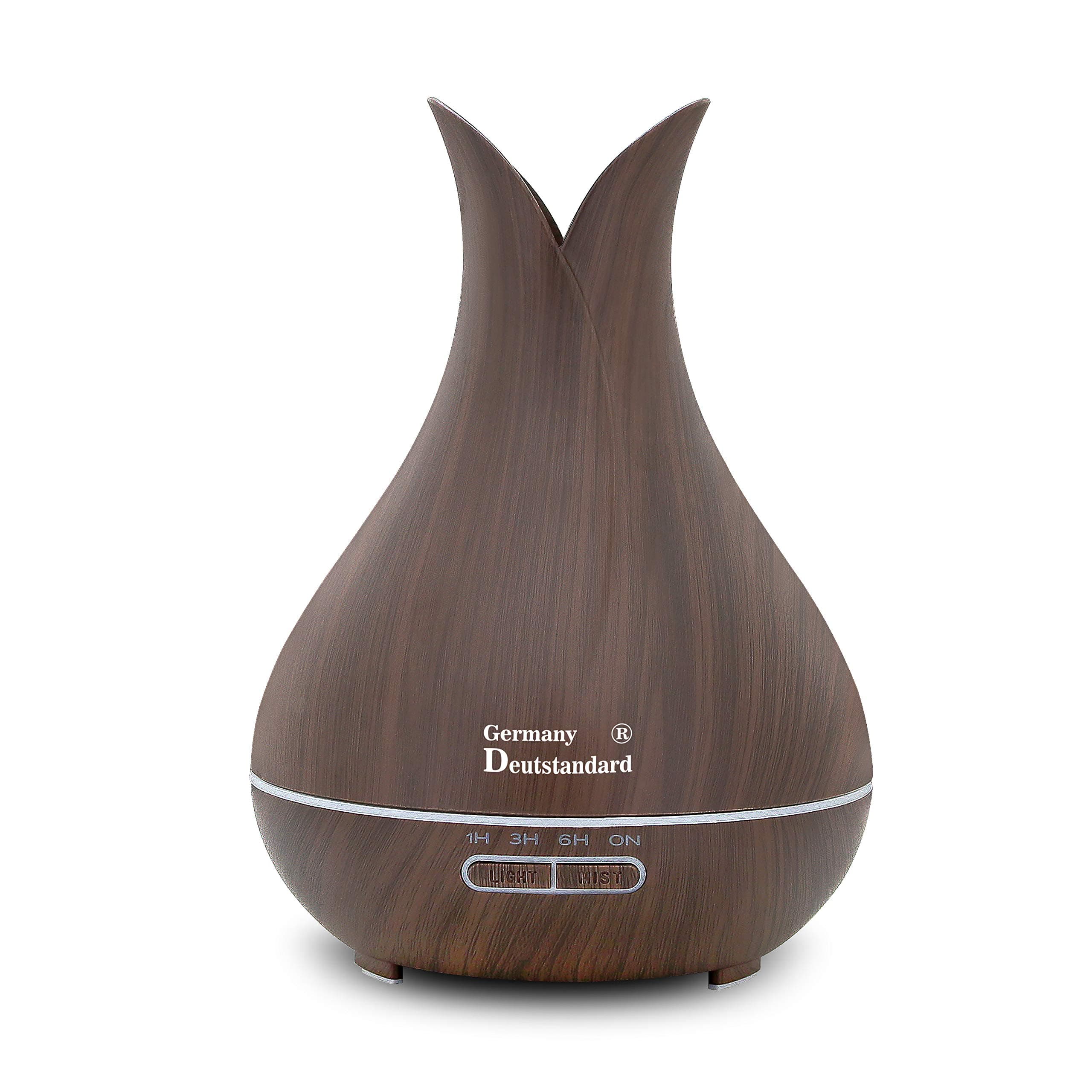 Essential Oil Diffuser, 400ml Wood Grain Aromatherapy Diffuser, Ultrasonic Cool Mist Humidifier with Color LED Lights & Waterless Auto Shut-Off, for Home Bedroom Baby SPA(Black)