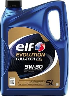 ELF Evolution Full-Tech FE 5W30 Engine Oil ACEA C4 Low SAPS Fuel Economy Formula Synthetic High Performance Motor Oil Lubricant - 5L