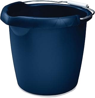 Commercial Products 15QT Round Bucket, Blue, Comfortable/Durable Pour Handle, Sturdy Pail Bucket for Household Cleaning/Mopping