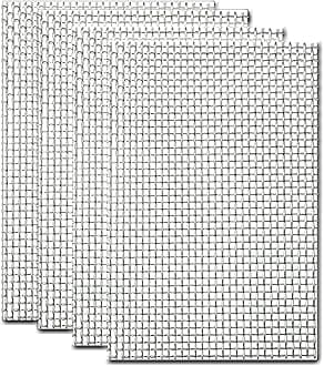 304 Stainless Steel Mesh Sheet, 4 Packs Wire Mesh Panels 20 Mesh, Mouse Rodent Insect Mesh for Vents, Home, Kitchen, Garden, 210 x 300 mm