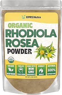 XPRS Nutra Organic Rhodiola Rosea Powder - Premium USDA Organic Rhodiola Powder for Cognition and Relaxation - Vegan Friendly Energy Booster (2 oz)