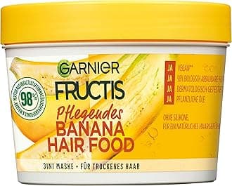 Fructis Nourishing Banana Hair Food, 3-in-1 Mask for Dry Hair, Nourishes and Gives Hair More Smoothness, 390 ml