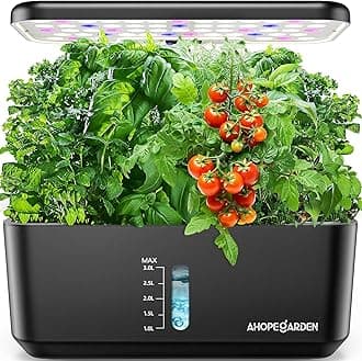 Indoor Garden Hydroponic Growing System: Plant Germination Kit Aeroponic Herb Vegetable Growth Lamp Countertop with LED Grow Light - Hydrophonic Planter Grower Harvest Veggie Lettuce