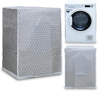 Moorg Washing Machine Cover, Waterproof, 60 x 60 x 80 cm, Heart Color, PVC Neoprene Material, Zipper Closure, Appliance Cover