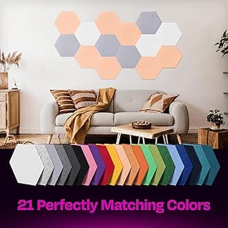 Ekkogo Acoustic Panels 12-Pack Soundproof Wall Panels 14''X13''X0.4'' Sound Panels High Density Sound Dampening Panels - [Peach Beige Hexagon]