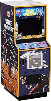 Numskull Quarter Arcades Space Invaders Collector's Edition Mini Arcade - 1/4 Scale Authentic Wooden Replica, Original ROM, Rechargeable Battery & 3W Speakers for Retro Enthusiasts