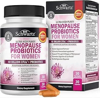 Menopause Supplements for Women - 40 Billion CFU Menopause Probiotics for Women - Support for Hot Flashes Night Sweats Mood Swings and Balance - Non-GMO, 30 Easy-Swallow Capsules, 30 Servings