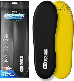 Frido Max Comfort Memory Hi-Per Foam Trimmable Insole compatible for Formal Shoes | Loafers | Running | and Casual Shoes | Small (4-8 UK) | Pack of 1