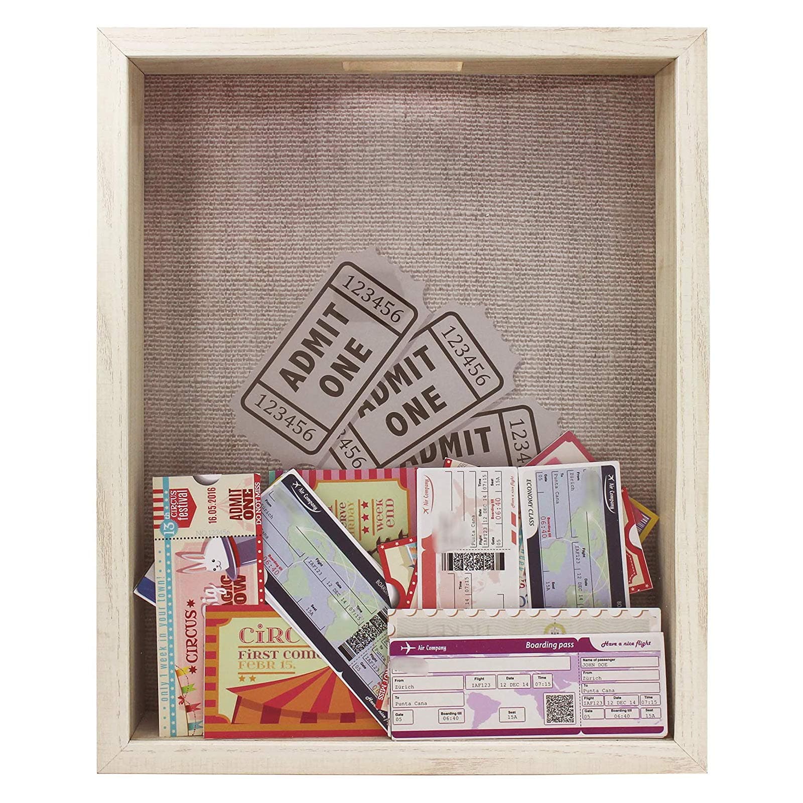 Space Art Deco, Shadow Box Frame - Shadow Box Display Case Top Loading Wood Frame - Wine/Bottle Caps, Shells, Ticket Stubs Holder, Great for Weddings, Pictures, Mementos (Natural, 11x14, 1-Pack)