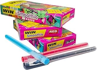 WIN Smoothie Ball Pens | 60 Pens (20 Blue Ink, 20 Black Ink & 20 Red Ink) | Colourful Sparkle Body | Use and Throw Pens | For One Time Use | Smooth Flow of Ink | Pens for Writing | Office Stationery