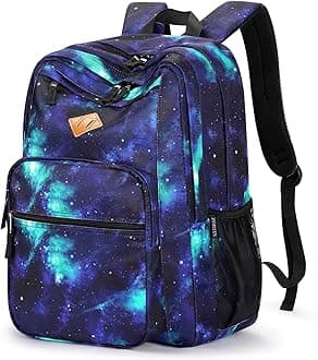 26L Backpack for College, and Travel: Water Resistant Bookbag - Cyberspace Galaxy