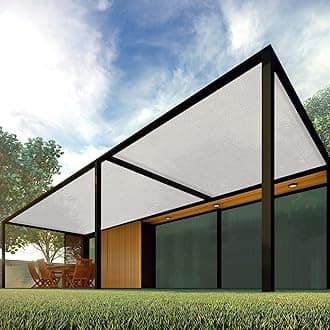 Patio 6' x 32' Sun Shade Fabric Roll 6/8/12 FT Shade Cloth for Patio, Outdoor Mesh Sail Sun Shades Canopy Replacement Pergola Cover for Backyard Deck Porch, Light Gray