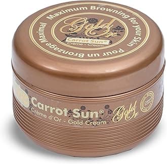 Carrot Sun Tanning Accelerator – 350ml Gold Tanning Gel – Natural Extract Sun Cream Dark Tanning Lotion for All Skin Types – Tan Lotion with Almond Oil for Even Beautiful Skin Coloring – SPF0