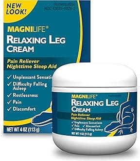 MagniLife Relaxing Leg Cream, Restless Legs, Deep Penetrating Topical for Pain, Naturally Soothe Cramping, Discomfort, and Tossing with Lavender and Magnesium - 4oz
