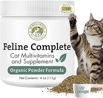 Feline Complete - 4 Oz - Multivitamin & Probiotic Powder for Cats - Natural Cat Food & Digestive Support - 37 Scoops