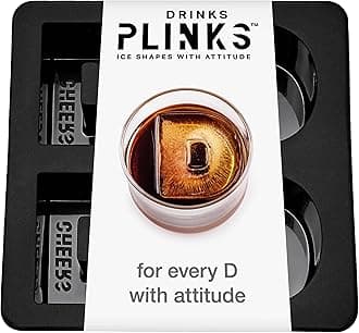 DRINKSPLINKS Letter D Personalized Ice Cubes Mold With Initials. Custom Ice Cube Trays are Thoughtful Customized Gifts, Fun Cocktail Accessories, Monogram Whiskey and Bourbon Gifts for Men and Women