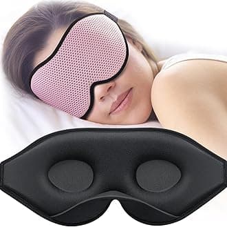 MABAO Sleep Mask, Eye Mask for Sleeping, Women Men Side Sleeper, 3D Contoured Cup No Eye Pressure 100% Blocking Light Sleeping Mask with Adjustable Strap Blindfold Yoga, Traveling, Nap, Pink