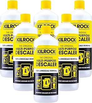 Kilrock Mega-K Multi-Purpose Descaler Multipack 6x1 Litre (72 Doses) - Limescale Descaling for Kettles, Toilets, Shower Heads & Coffee Machines - Biodegradable and Phosphate Free