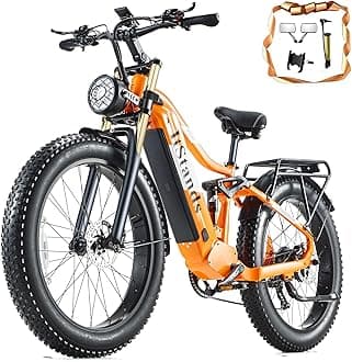 Dual Motor 2000W/1000W Electric Bike for Adult 48V 30AH/20Ah Removable Battery Up to &120 Miles Long Range 26"Fat Tire Off Road Mountain Full Suspension Electric Bicycle,Adjustable Stem,UL Certified