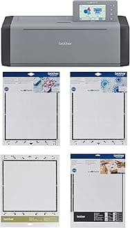 ScanNCut SDX125EGY Electronic DIY Cutting Machine with Scanner, Plus Fabric Mat, Scanning Mat, Standard & Low Tack Mats