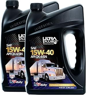ULTRA 1PLUS SAE 15W-40 Full Synthetic Heavy-Duty Diesel Engine Oil - 15W 40 Motor Oil API CK-4/SN (2 Gallons)