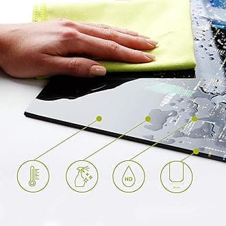 murando Glass Splashback for Kitchen Backsplash Cooker Protector Tempered Glass Decorative Wall Art Panel Heat Resistant Graphic 80x80 cm / 32"x32" Mandal Ornament f-A-0843-aq-a