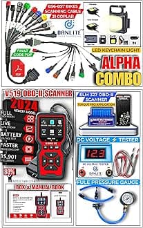 DANLITE TOOLS TECHNICIAN V519 OBD-II Scanner with BS6 BS7 Bike Scanning 21 Coplar Cableb Hero Suzuki Yamaha KTM with ELM 327 Dual Scanner Kit OBD-II Diagnostic Tools [New Update Bikes]