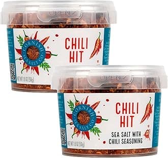 Cornish Sea Salt Chili Hit Seasoning | Cooking & Hydration | Hand-Harvested in Celtic Waters | 1.8 oz Resealable Tub (Pack of 2)