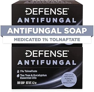 Defense Soap Antifungal Bar 2-Pack | Medicated Anti Fungus Treatment for Jock Itch, Ringworm, Athlete's Foot and Skin Fungal Infections (Two Bars, No Case)