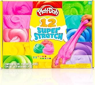 Super Stretch Slime for Kids, 12-Pack Variety, Popular Toys, Gifts and Party Favors