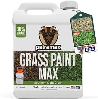 PetraMax Max Grass Paint for Lawn - Maintain Perfect Spring Green Grass, Spray for Lawn & Shrubs Green Spray, Paint Pair Petra Sprayers - Touch up Dog Spots - Non-Toxic Safe for Pets (Southern, 1 Gal)