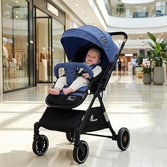 Street Smart Nova Stylish Baby Stroller | Pram with Reversible Handle, One Hand Fold Mechanism for 0-3 Years Boy & Girl (Blue Black)