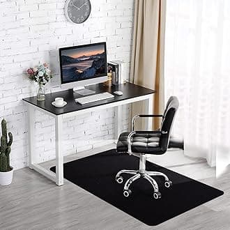Office Chair Mat for Hardwood & Tile Floor, 55"x35" Computer Gaming Rolling Chair Mat, Under Desk Low-Pile Rug, Large Anti-Slip Floor Protector for Home Ofiice (Black)