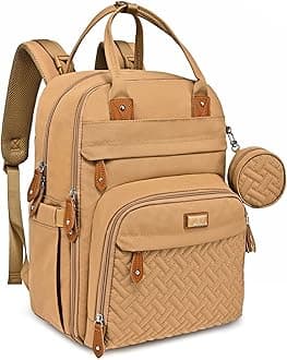 BabbleRoo Baby Changing Bag Backpack, Nappy Changing Back Pack Diaper Bags with Changing Mat & Pacifier Holder for Mom & Dad