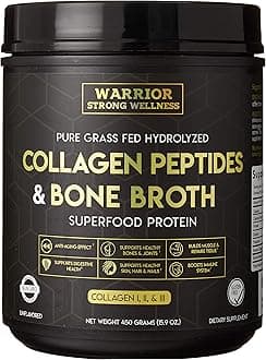 Premium Collagen Peptides Bone Broth Powder: Grass Fed Hydrolyzed Collagen Boost for Healthy Skin, Nails, Hair, Joints, Muscles, Bones, Digestion, Keto Friendly, Unflavored