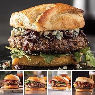 Omaha Steaks Favorites Grand PureGround Burger Flight (8 PureGround Filet Mignon Burgers, 8 PureGround Porterhouse Burgers, 8 PureGround New York Strip Burgers, 8 PureGround Sirloin Burgers, 8 Smash Burgers)