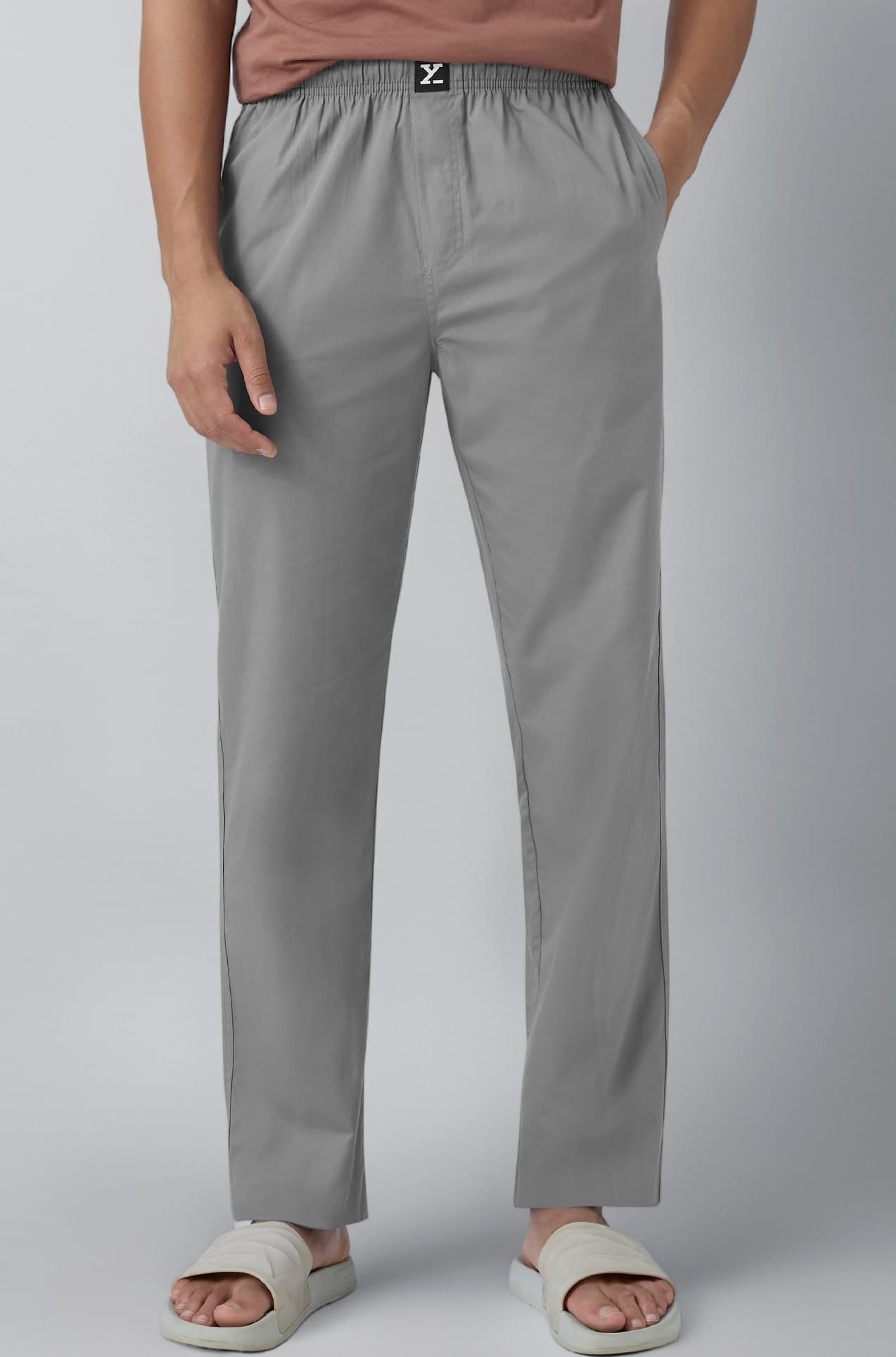 Men's Pace Super Combed Cotton Regular Fit Solid Pyjamas | Dual Pockets, Ultra Light, Comfortable Lounge Pants for Men