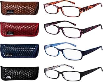 EYEGUARD Readers 4 Pack of Thin and Elegant Womens Reading Glasses with Beautiful Patterns for Ladies 2.50