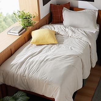 Bedsure Twin/Twin XL Comforter Set - Beige Twin Extra Long Comforter, Soft Bedding for All Seasons, Cationic Dyed Bedding Set, 2 Pieces, 1 Comforter (68"x88") and 1 Pillow Sham (20"x26"+2")